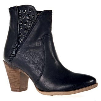 Women’s ankle boots with heels, zipper and studs details