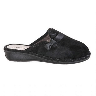 Mitsuko womens slip-on slippers, with a same-colored side bow detail  - Mitsuko