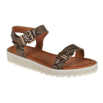 Nonskid sandals with croco pattern