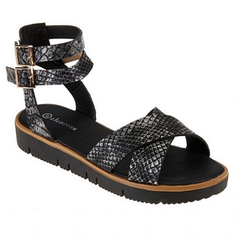 Women’s flat sandals with double strips