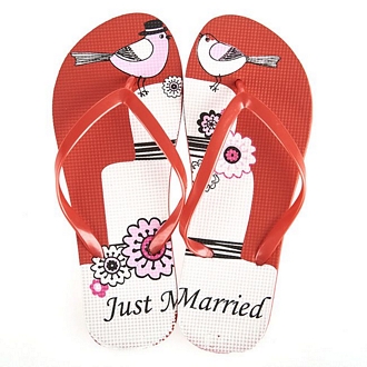 Just Married women’s flip flop thongs - Mitsuko