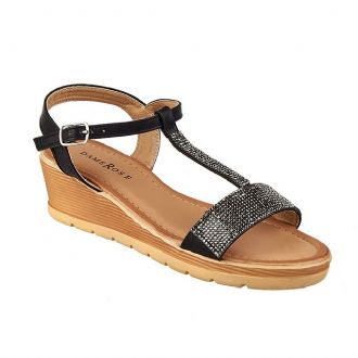 Women’s sandals with wide strap and strass