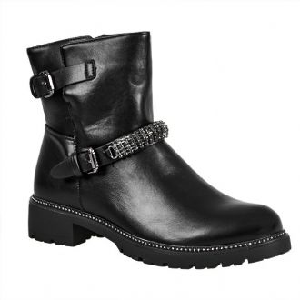 Women ankle boots with strasses
