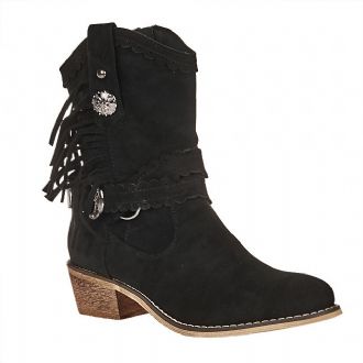 Women Western ankle boots with fringes