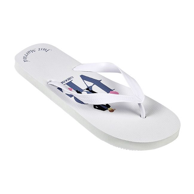 Men s flip flops with just married logo Mitsuko in Shoes Party