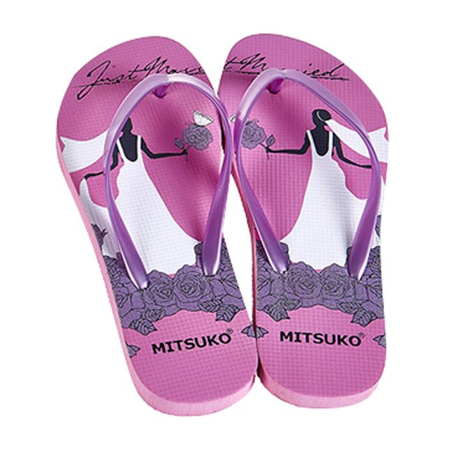 Women's flip-flops with “just married 