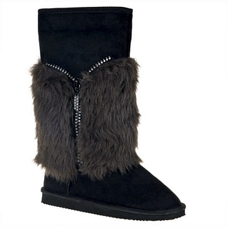 Women’s boots with removable spat and zipper with strass details