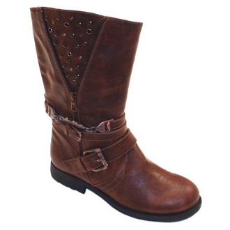 Women’s boots with zipper, buckle and studs details
