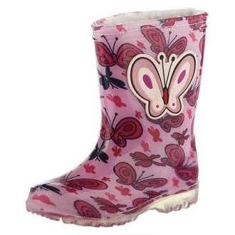 Children’s rainboots with butterfly print design