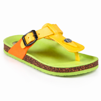 Girls’ platform flip flops with adjustable strap - Mitsuko