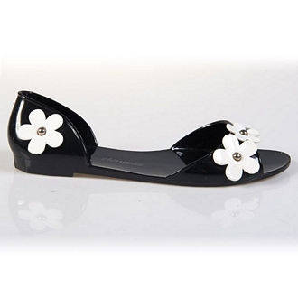 Women’s jelly closed back, open-toed sandals with daisies details