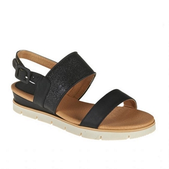 Sandals with two wide straps and glitter