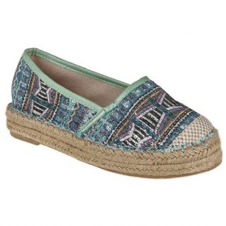 Espadrilles with printed fabric and sequins 