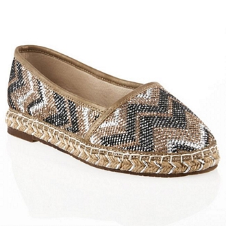 Espadrilles with print pattern and sequins