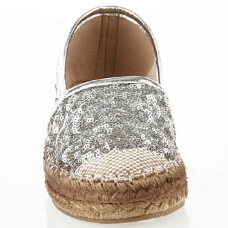 One-color flat espadrilles with sequins
