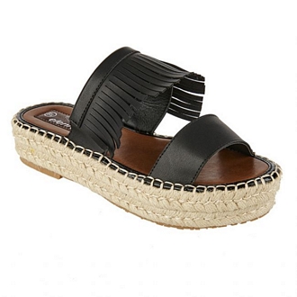 Women flatform sandals with fringes