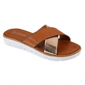 Women’s flat crisscross sandals - slippers