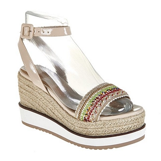 Women’s ethnic nude-colored platform sandals