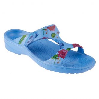 Women’s plastic flip-flops with imprints - Mitsuko