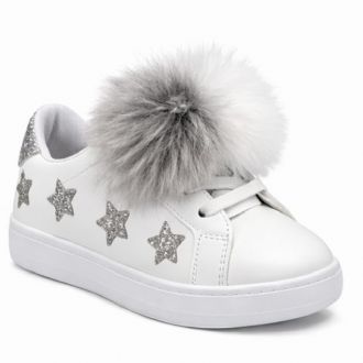 Women’s sneakers with decorative pompoms Women’s sneakers with decorative pompoms