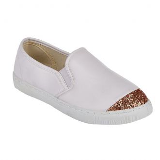 Women’s sneakers with glitter on the toe cap