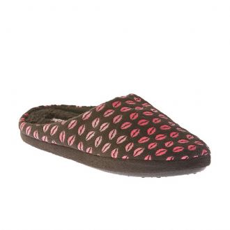 Women slippers with pink lips pattern - Mitsuko