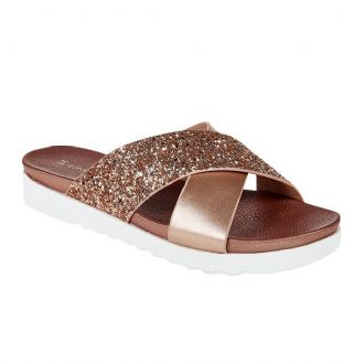 Women’s criss cross sandals with glitter