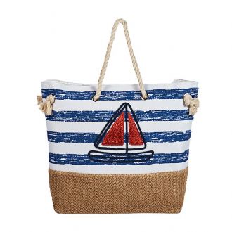Τσάντα θαλάσσης ριγέ καραβάκι - Mitsuko