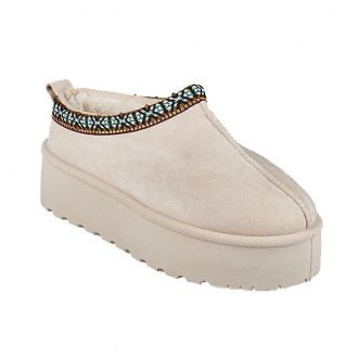 Παντόφλα μποτάκι flatform - Εκρού - Mitsuko