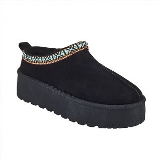 Παντόφλα μποτάκι flatform - Μαύρο - Mitsuko