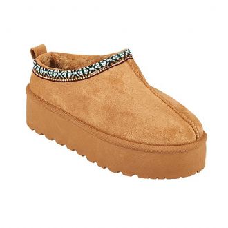 Παντόφλα μποτάκι flatform - Κάμελ - Mitsuko