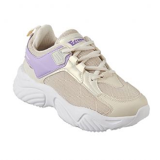 Γυναικεία μπεζ sneakers με συνδυασμό χρωμάτων - Μπεζ