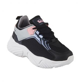 Γυναικεία μαύρα sneakers με συνδυασμό χρωμάτων - Μαύρο