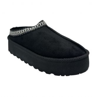 Παντόφλα μποτάκι flatform - Μαύρο - Mitsuko