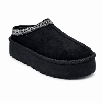 Παντόφλα μποτάκι flatform - Μαύρο - Mitsuko