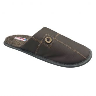 Ανδρική παντόφλα με γαζί - Καφέ - Mitsuko