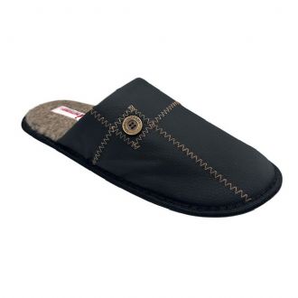 Ανδρική παντόφλα με γαζί - Μαύρο - Mitsuko