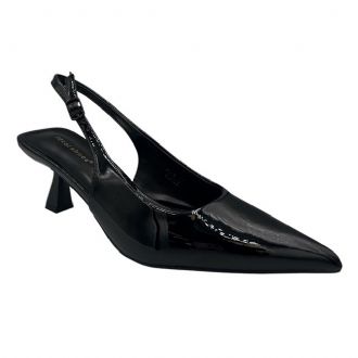 Γόβα λουστρίνι με λουράκι - Μαύρο